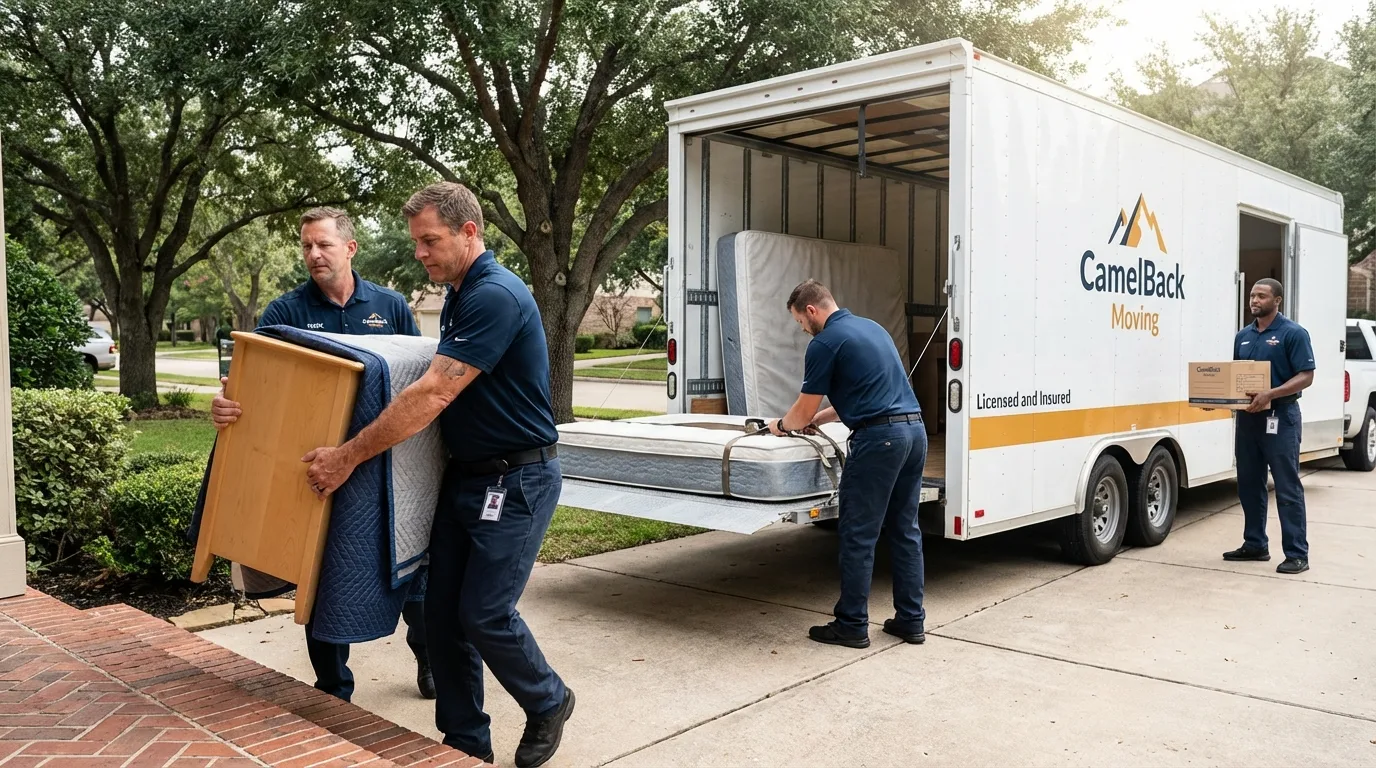 Crew loading residential truck for cross-state move from Frackville, PA