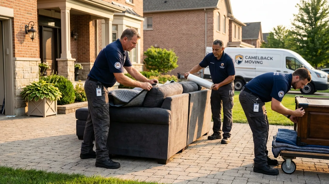 Large estate moving crew wrapping furniture in Frackville, PA